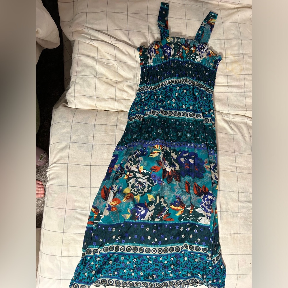 Blue pattern Beach sun dress